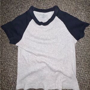 Brandy Melville Gray and navy Raglan T-Shirt